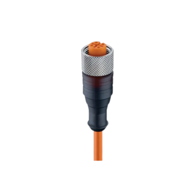 M12 A-code vrouwelijk transparante behuizing PVC oranje
